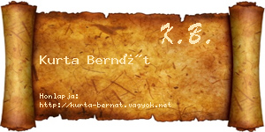 Kurta Bernát névjegykártya